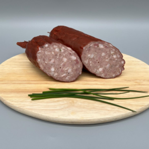 würzige Puten-Polnische mit Schweinespeck