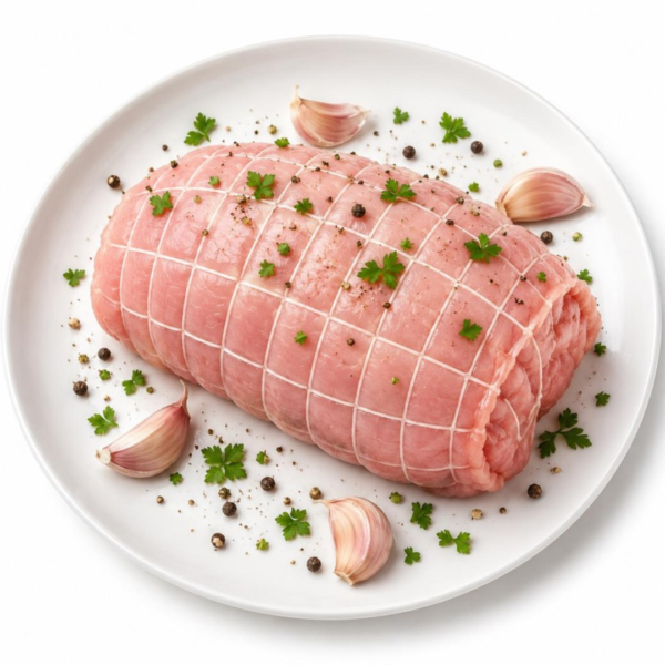 Rollbraten genetzt von der Putenoberkeule Familie Rotheneder